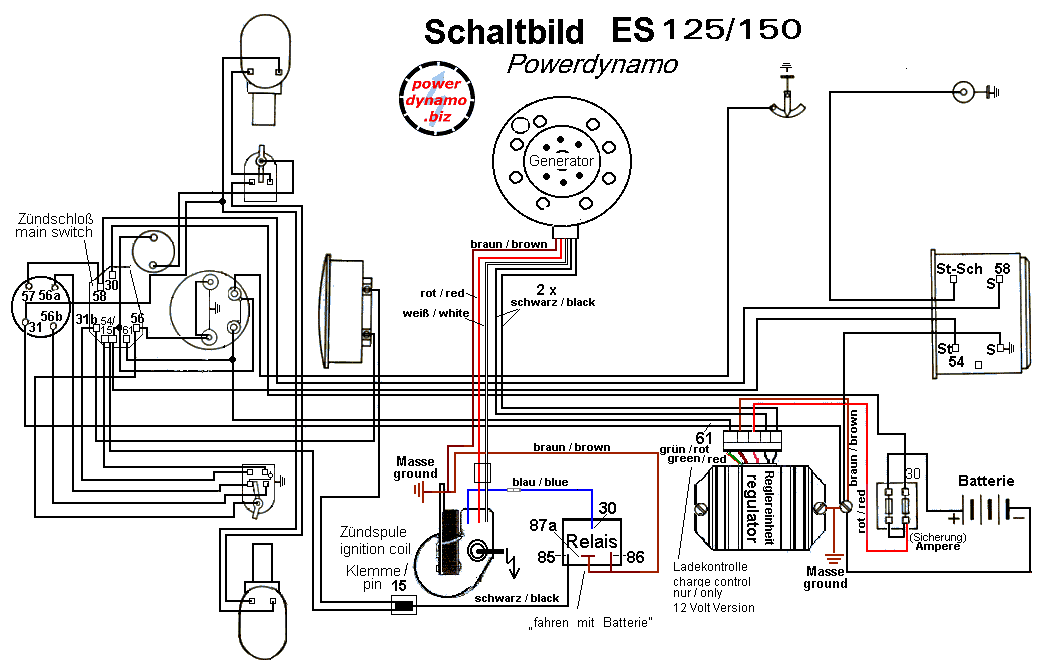 Schaltplan Mz Es 150 - Wiring Diagram